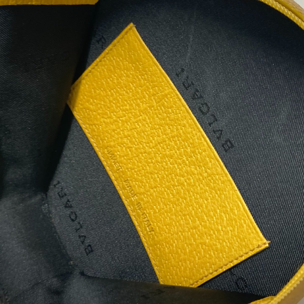 BVLGARI B-ZERO1 Round Pochette Shoulder Bag in Yellow Leather for Women