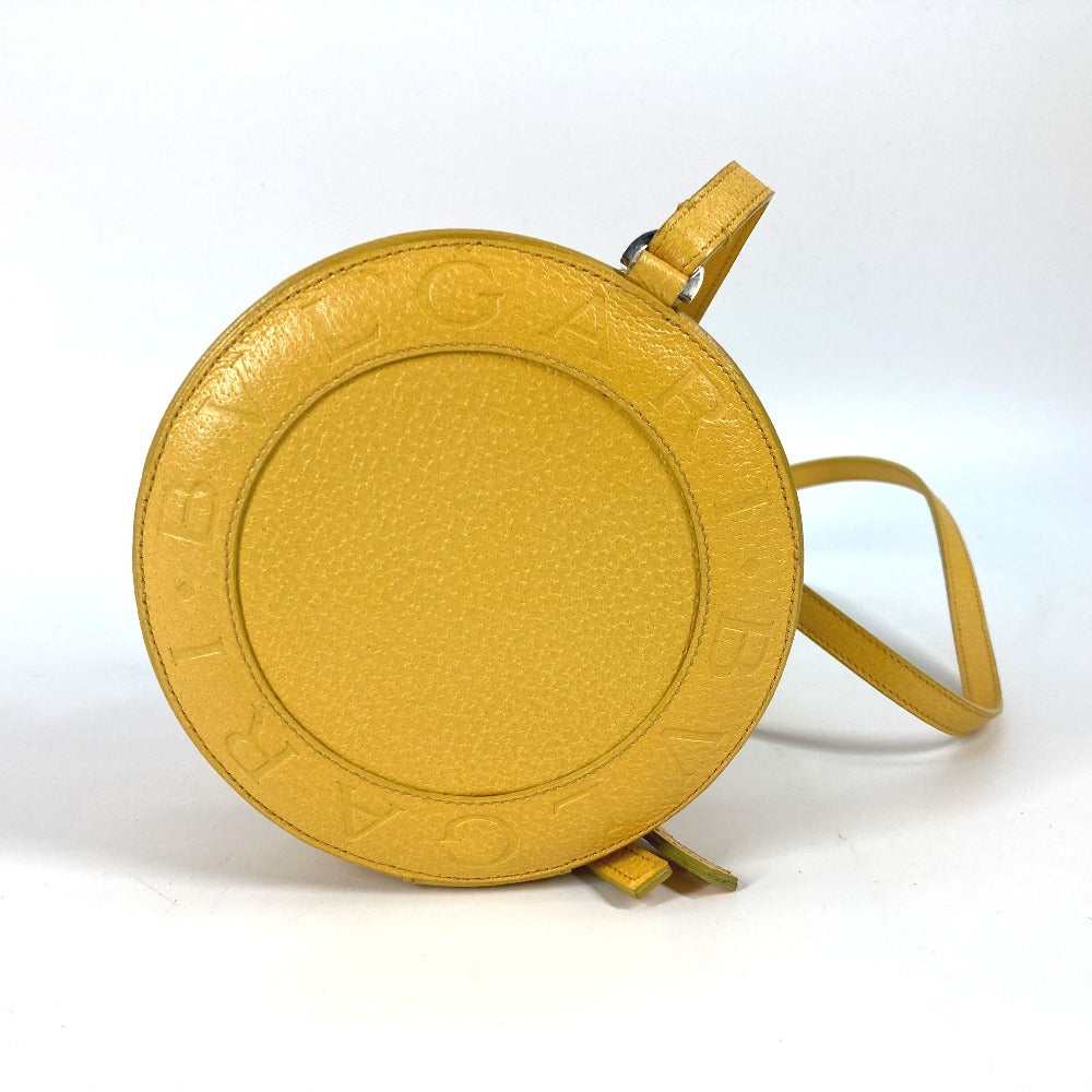 BVLGARI B-ZERO1 Round Pochette Shoulder Bag in Yellow Leather for Women