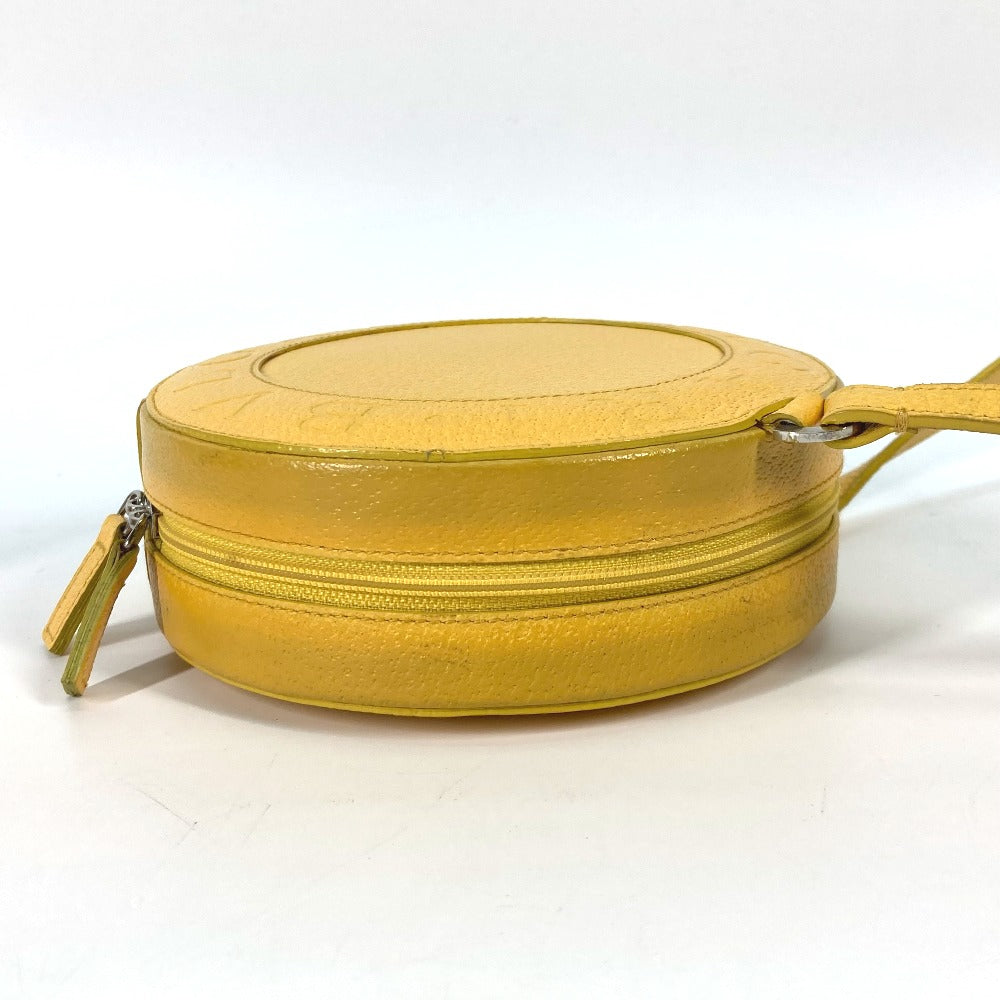 BVLGARI B-ZERO1 Round Pochette Shoulder Bag in Yellow Leather for Women