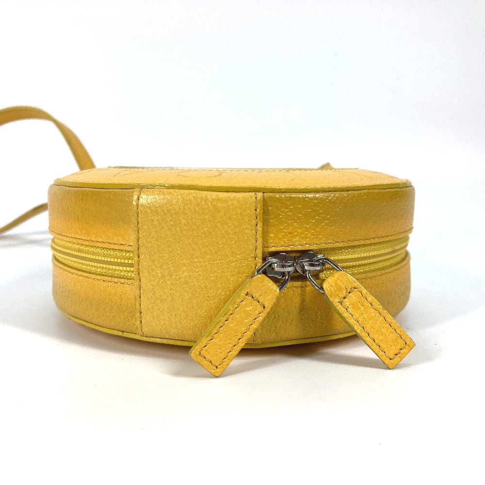 BVLGARI B-ZERO1 Round Pochette Shoulder Bag in Yellow Leather for Women
