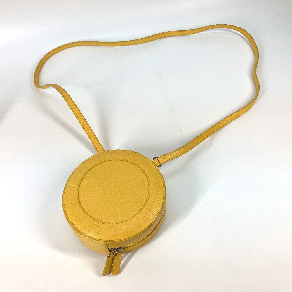 BVLGARI B-ZERO1 Round Pochette Shoulder Bag in Yellow Leather for Women