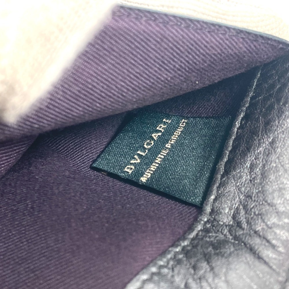 BVLGARI S.bvlgari ロゴ 財布 小銭入れ キーリング付き コインケース レザー ユニセックス シルバー系