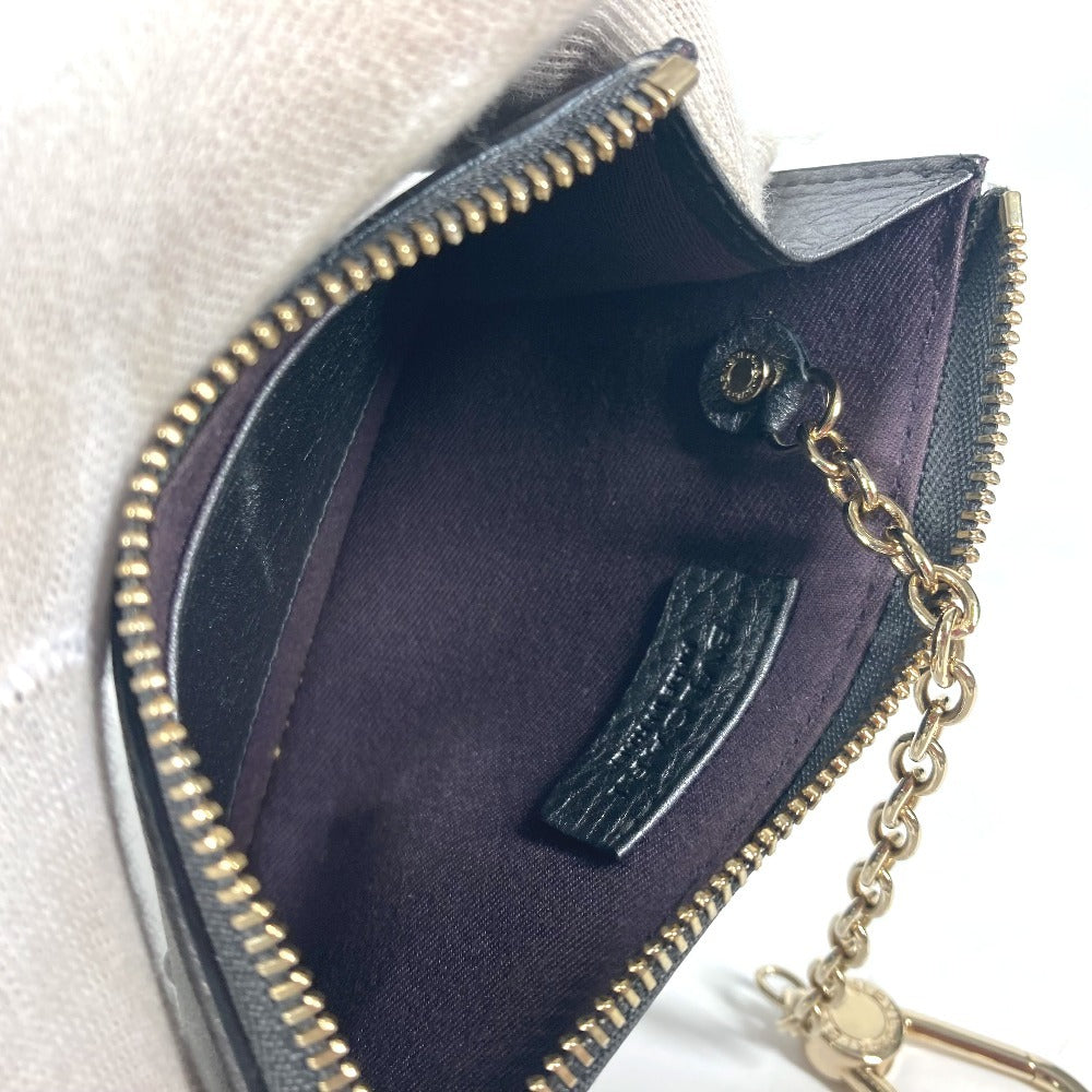 BVLGARI S.bvlgari ロゴ 財布 小銭入れ キーリング付き コインケース レザー ユニセックス シルバー系