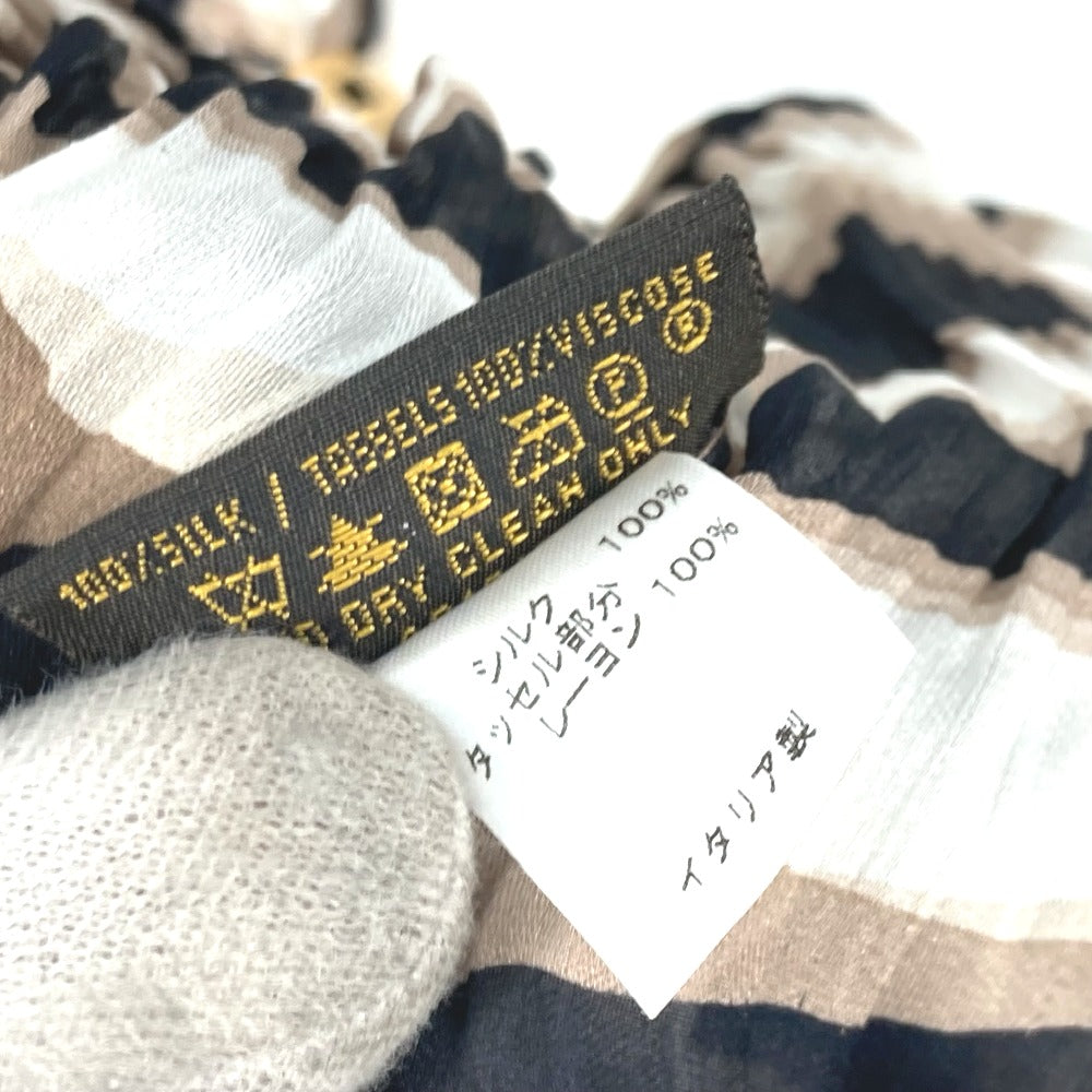 LOUIS VUITTON タッセル ショール フリンジ ラインストーン ストール シルク レディース ブラウン