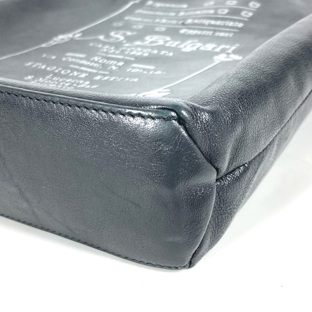 BVLGARI カバン 肩掛け S.bulgari ロゴ 縦型 トートバッグ ショルダーバッグ レザー レディース ブラック