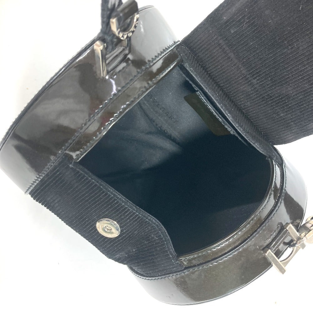 BVLGARI ビーゼロワン B-ZERO1 ロゴマニア ドラム 筒型 カバン 肩掛け ショルダーバッグ ハンドバッグ スエード レディース ブラック