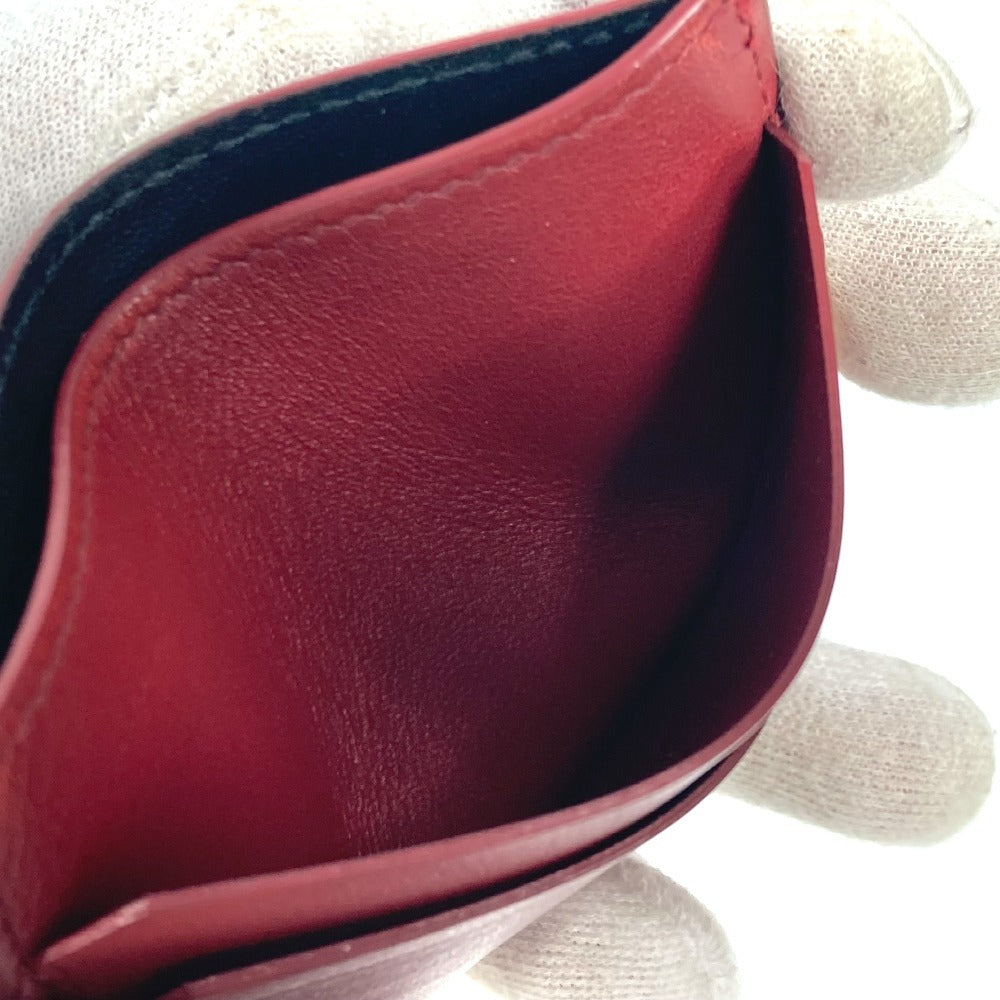 CARTIER Garland de Cartier Business Card Holder Pass Case Card Case Leather wine-red Used