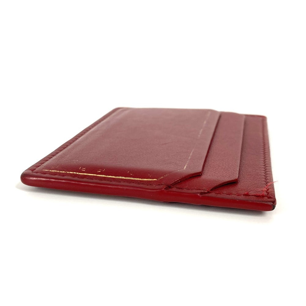 CARTIER Garland de Cartier Business Card Holder Pass Case Card Case Leather wine-red Used