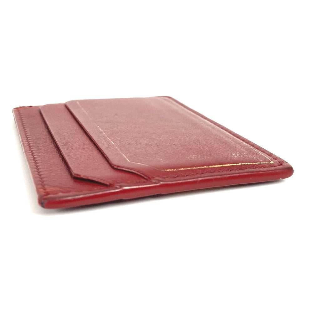 CARTIER Garland de Cartier Business Card Holder Pass Case Card Case Leather wine-red Used