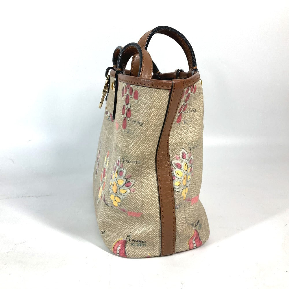 BVLGARI Shoulder Bag with Jewelry Pattern and Pouch, Leather/PVC Tote Bag, Multicolor, Women's