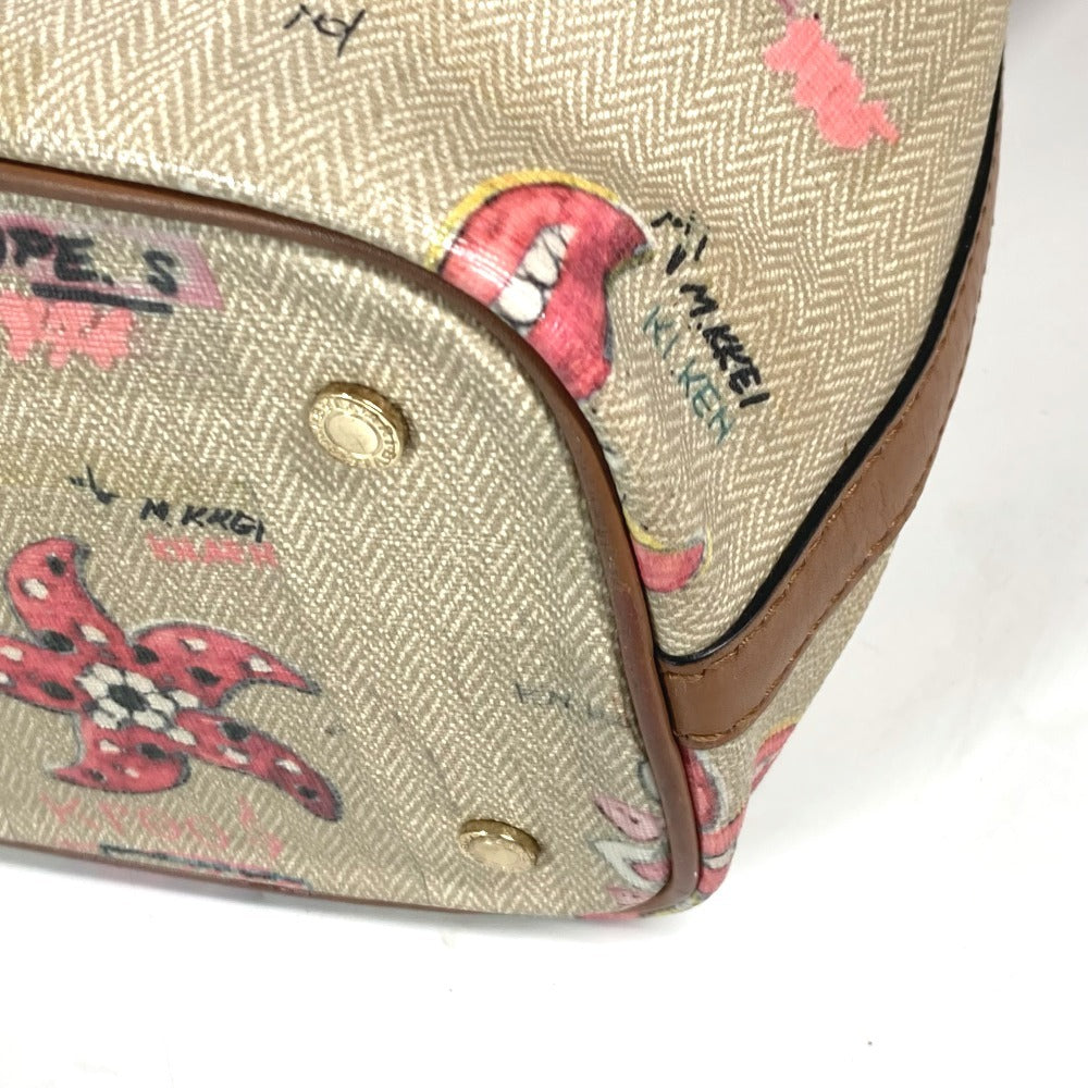 BVLGARI Shoulder Bag with Jewelry Pattern and Pouch, Leather/PVC Tote Bag, Multicolor, Women's