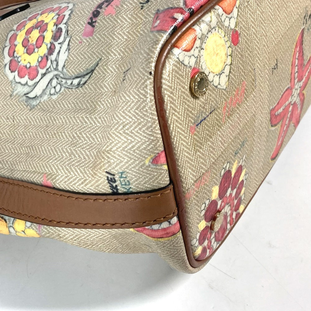 BVLGARI Shoulder Bag with Jewelry Pattern and Pouch, Leather/PVC Tote Bag, Multicolor, Women's