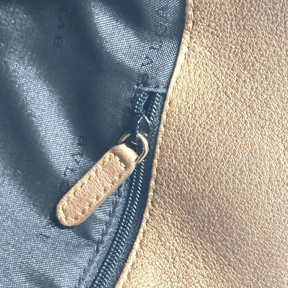 BVLGARI ロゴ S.bulgari ハンドバッグ カバン 縦型 トートバッグ レザー ユニセックス ゴールド