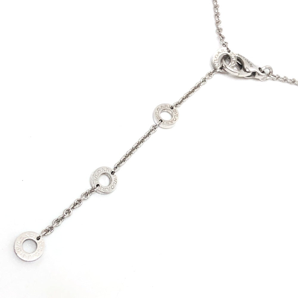 BVLGARI K18WG Diamond 1P Bvlgari Bvlgari Accessory Circle Logo Necklace K18WG Ladies Silver