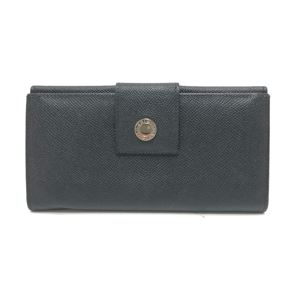 BVLGARI ブルガリブルガリ クラシコ ロングウォレット Wホック 2つ折り 長財布 レザー メンズ ブラック