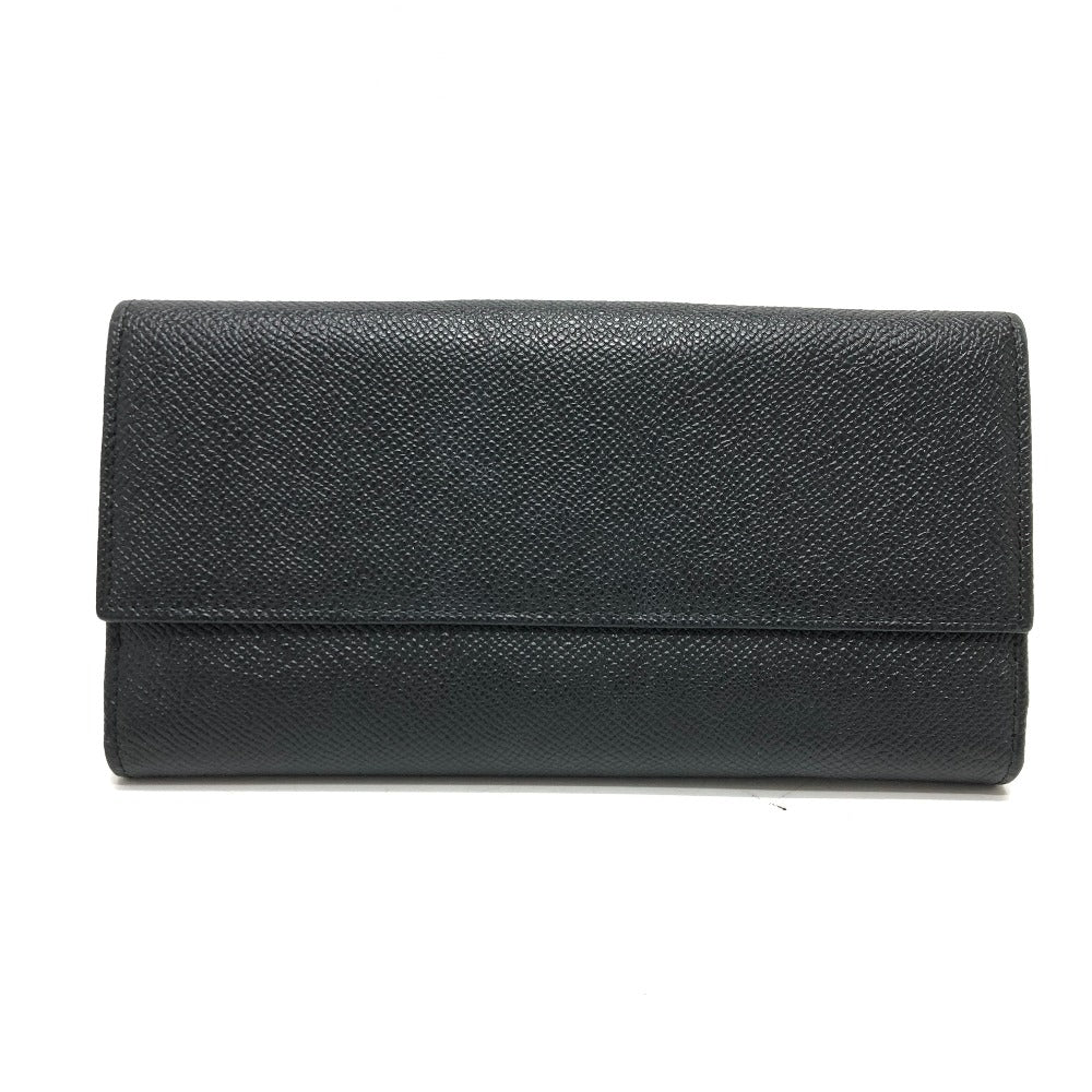 BVLGARI ブルガリブルガリ クラシコ ロングウォレット Wホック 2つ折り 長財布 レザー メンズ ブラック