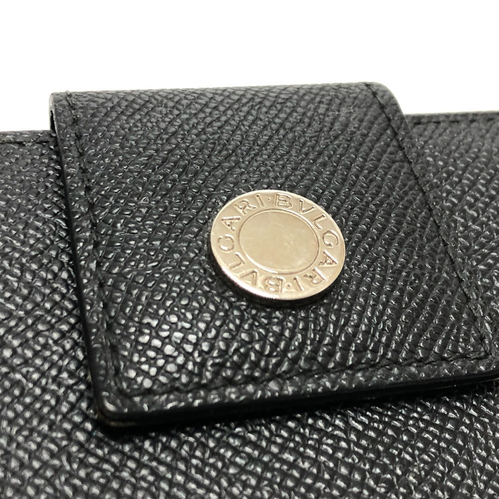 BVLGARI ブルガリブルガリ クラシコ ロングウォレット Wホック 2つ折り 長財布 レザー メンズ ブラック
