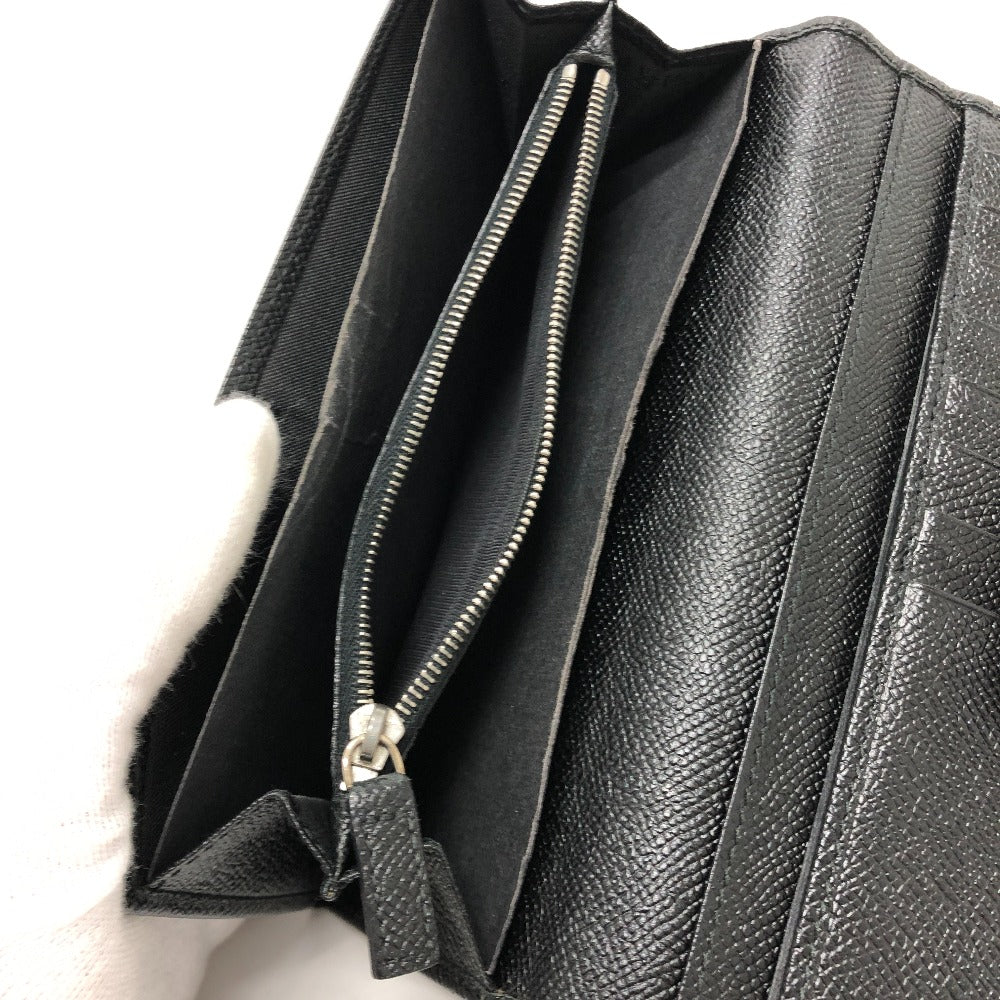 BVLGARI ブルガリブルガリ クラシコ ロングウォレット Wホック 2つ折り 長財布 レザー メンズ ブラック