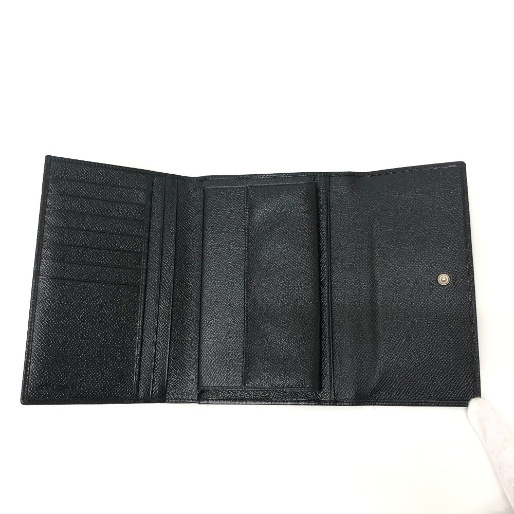 BVLGARI Bulgari Bulgari Wallet accessories Trifold wallet Leather Black Used