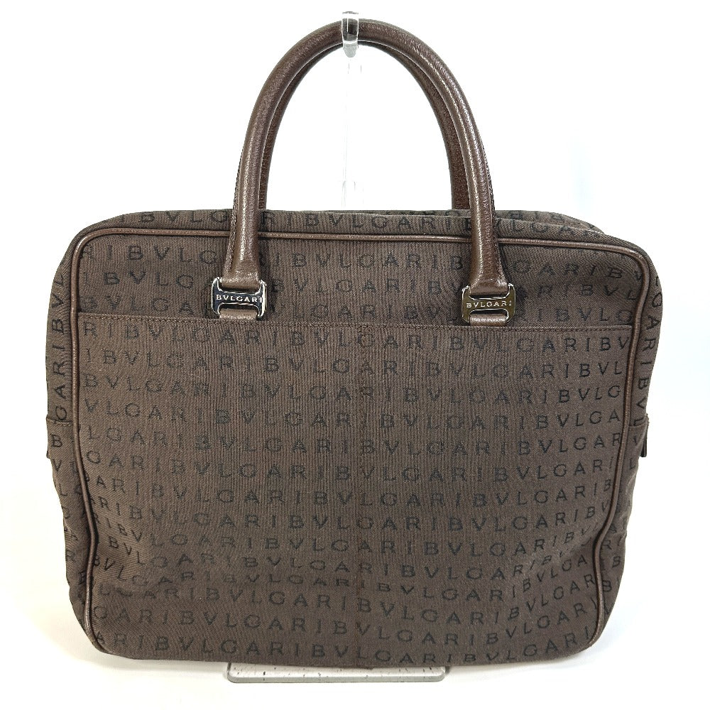 BVLGARI Logomania Handbag Briefcase/Business Bag Canvas Men's Brown