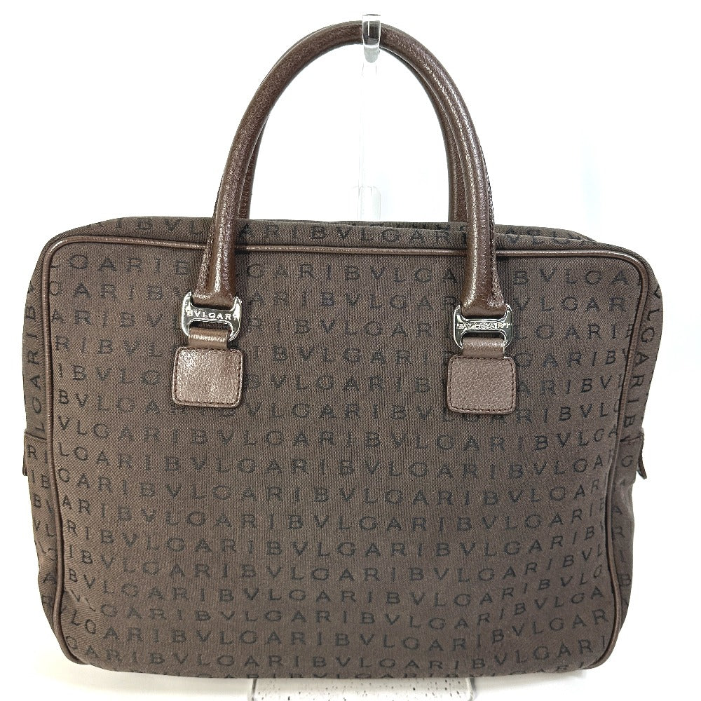 BVLGARI Logomania Handbag Briefcase/Business Bag Canvas Men's Brown