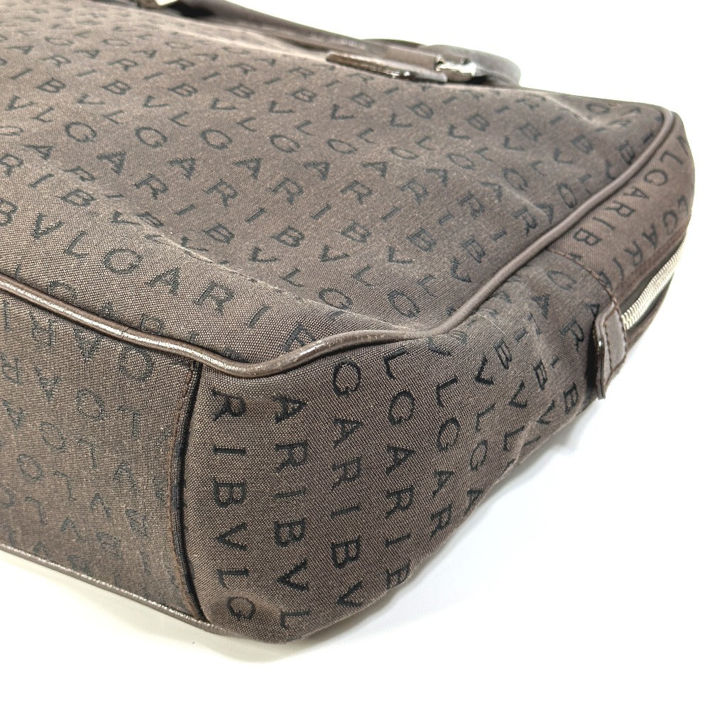 BVLGARI Logomania Handbag Briefcase/Business Bag Canvas Men's Brown