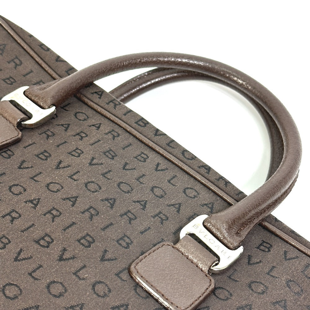 BVLGARI Logomania Handbag Briefcase/Business Bag Canvas Men's Brown