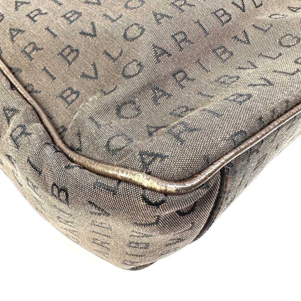 BVLGARI Logomania Handbag Briefcase/Business Bag Canvas Men's Brown