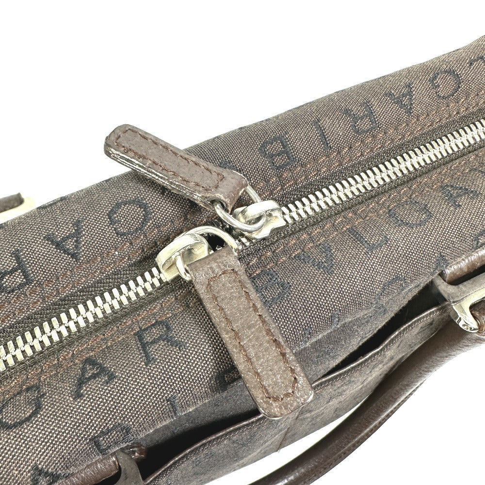 BVLGARI Logomania Handbag Briefcase/Business Bag Canvas Men's Brown