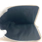 BVLGARI fragment logo double zipper pouch/clutch bag in white leather for men