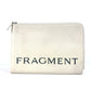 BVLGARI fragment logo double zipper pouch/clutch bag in white leather for men
