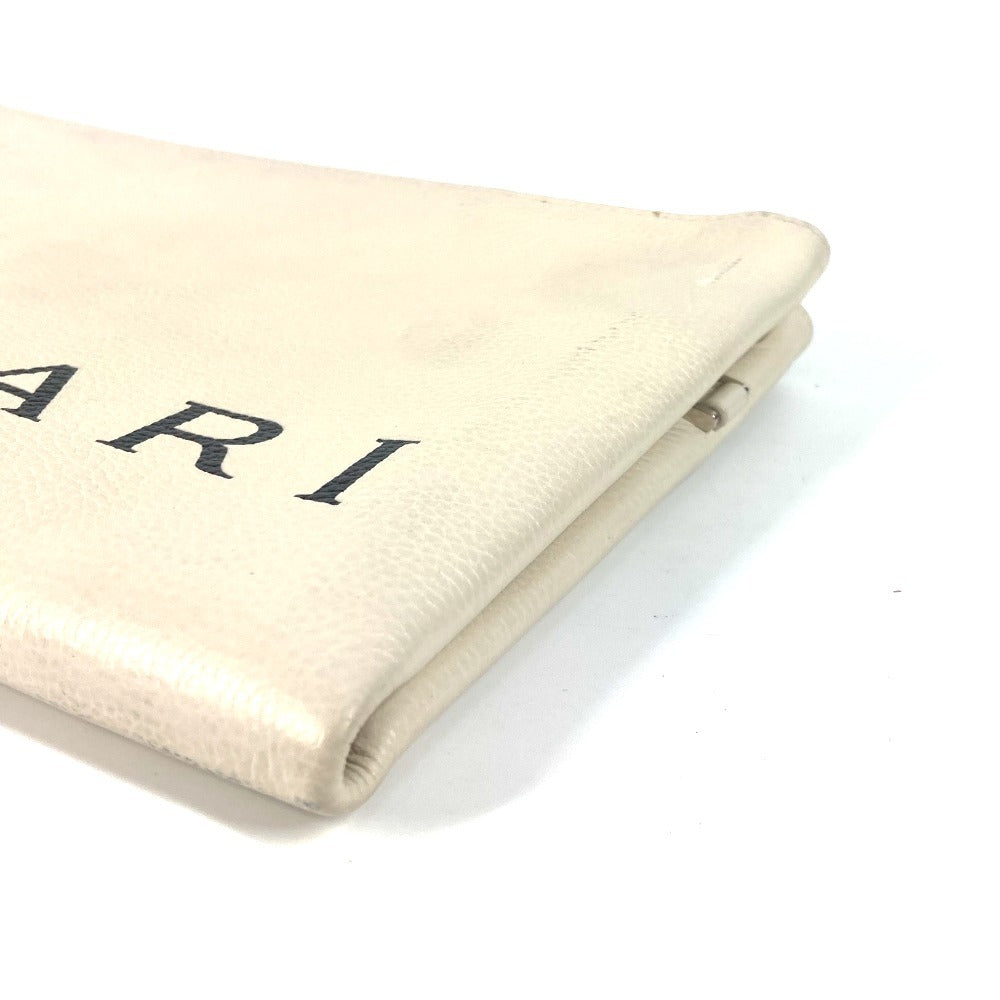 BVLGARI fragment logo double zipper pouch/clutch bag in white leather for men