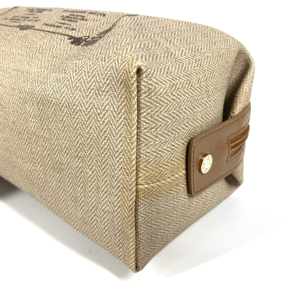 BVLGARI S.Bulgari ロゴ ポーチ セカンドバッグ レザー/PVC ユニセックス ベージュ