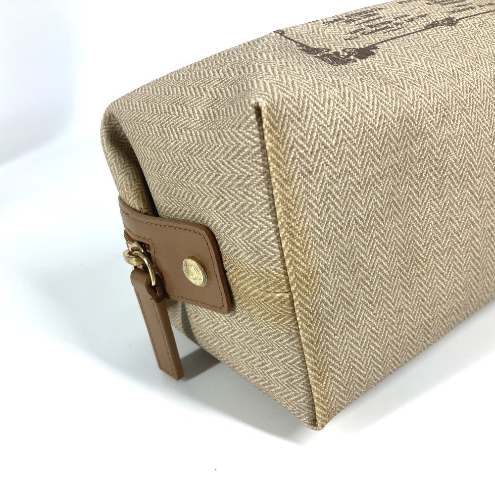 BVLGARI S.Bulgari ロゴ ポーチ セカンドバッグ レザー/PVC ユニセックス ベージュ