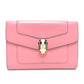 BVLGARI Serpenti Bi-fold wallet, leather accessories Folded wallet Leather pink Used