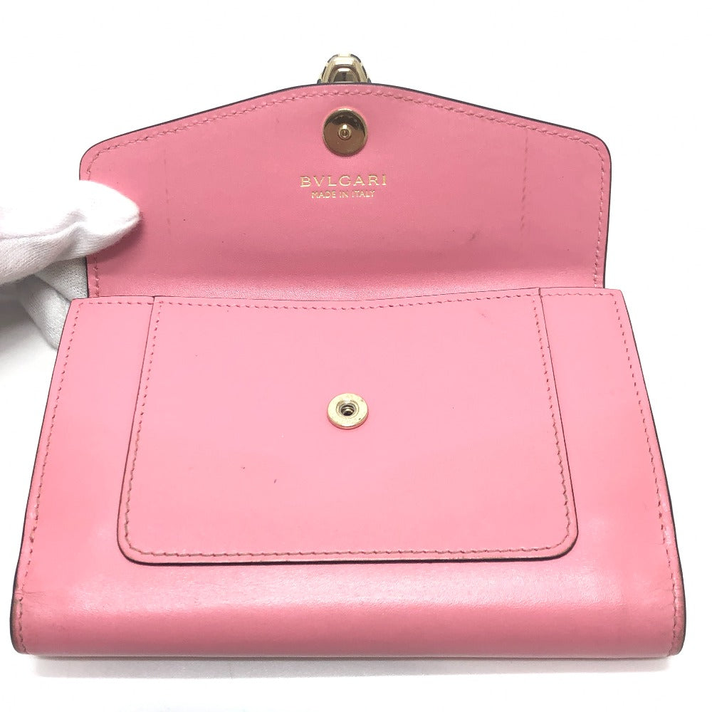 BVLGARI Serpenti Bi-fold wallet, leather accessories Folded wallet Leather pink Used