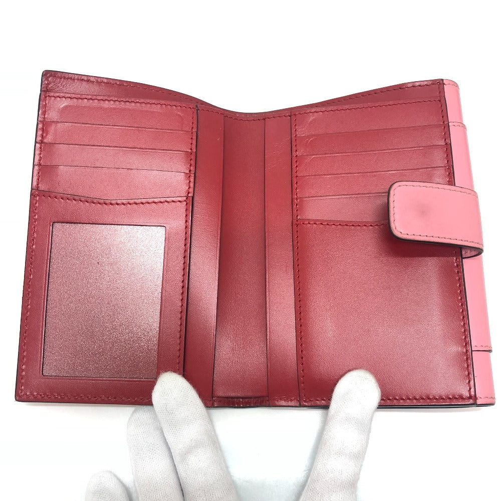 BVLGARI Serpenti Bi-fold wallet, leather accessories Folded wallet Leather pink Used