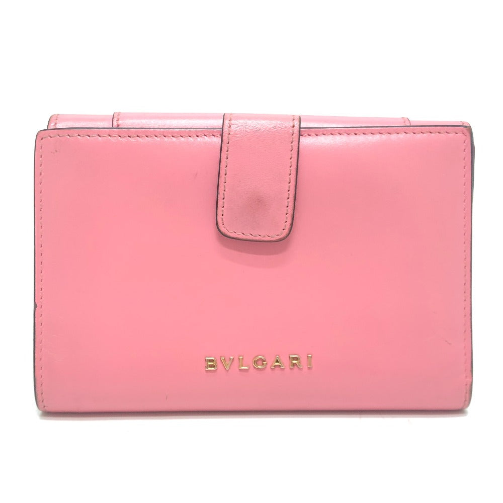 BVLGARI Serpenti Bi-fold wallet, leather accessories Folded wallet Leather pink Used