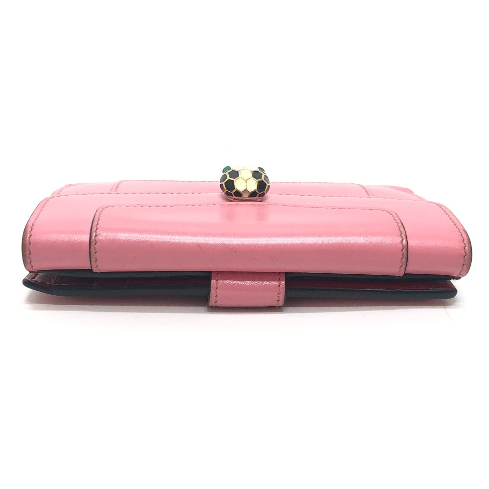 BVLGARI Serpenti Bi-fold wallet, leather accessories Folded wallet Leather pink Used