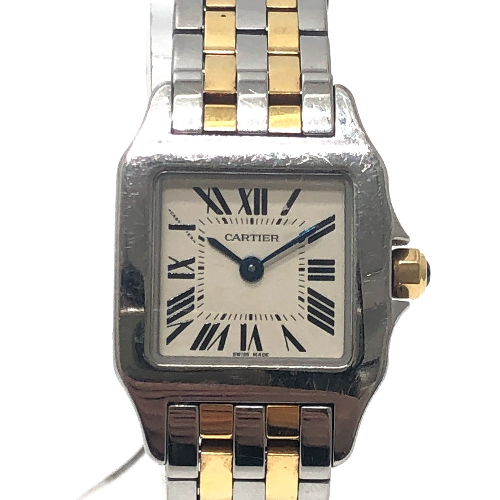 CARTIER W25066Z6 Santos de Moiselle SM Quartz watch combination Wristwatch SS/18K Silver/Gold Used