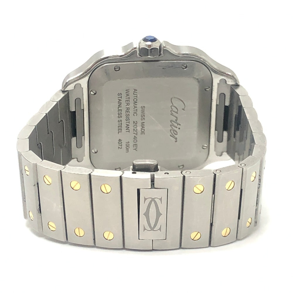 CARTIER W2SA0006 サントス ドゥカルティエ LM 純正交換ベルト2本付き 自動巻き ウォッチ 腕時計 SS/18K メンズ シルバー