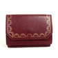 CARTIER Garland de Cartier Wallet Compact Wallet Trifold wallet Leather wine-red Used