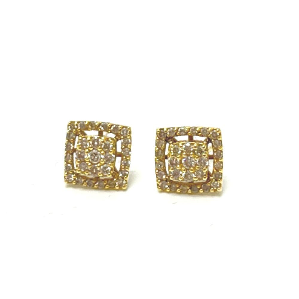 jewelry K18 スクエア ダイヤ メレダイヤ ジュエリー アクセサリー ピアス K18 レディース ゴールド