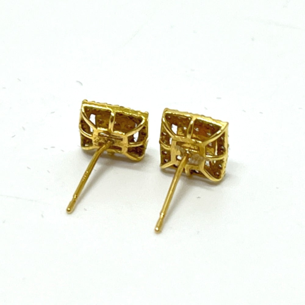 jewelry K18 スクエア ダイヤ メレダイヤ ジュエリー アクセサリー ピアス K18 レディース ゴールド