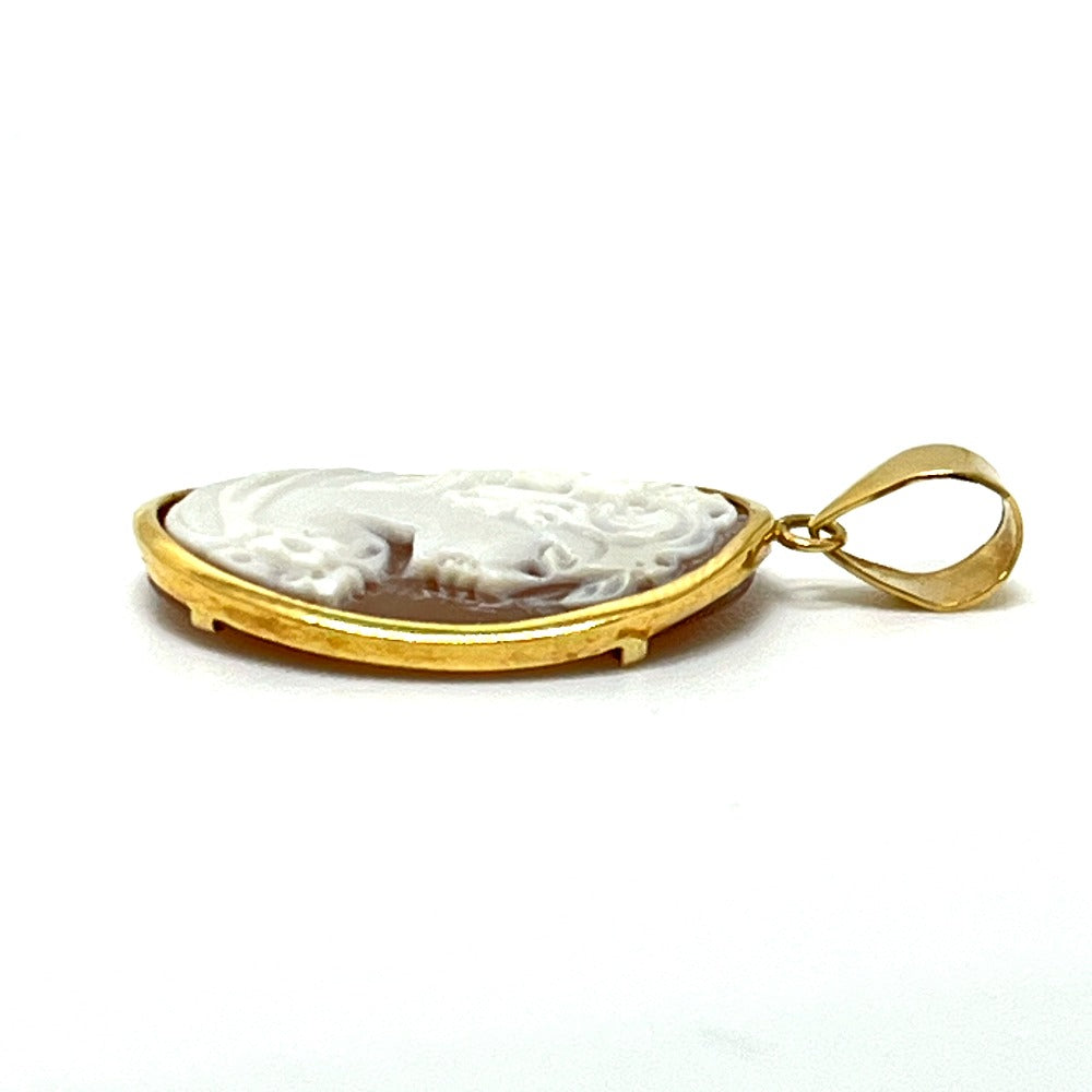 jewelry K18 カメオ アクセサリー ネックレストップ 横顔 ペンダントトップ K18 レディース ゴールド