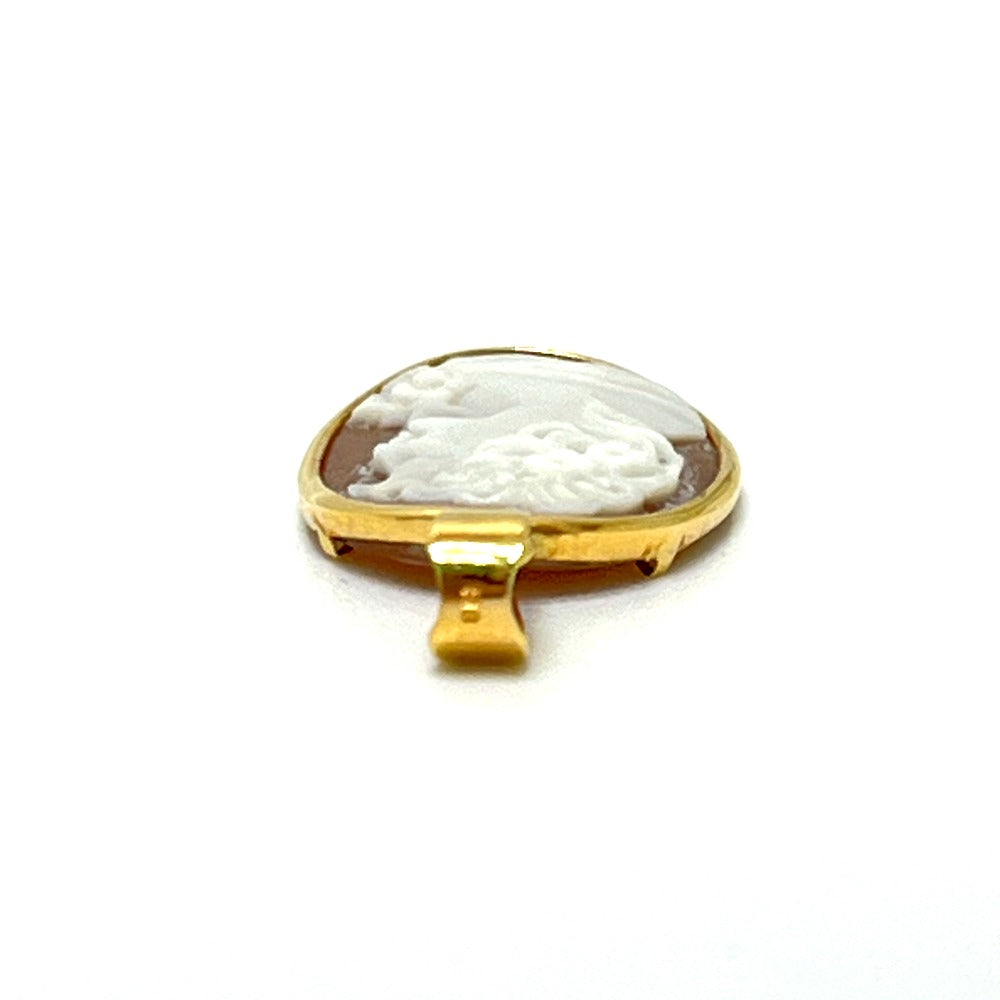 jewelry K18 カメオ アクセサリー ネックレストップ 横顔 ペンダントトップ K18 レディース ゴールド