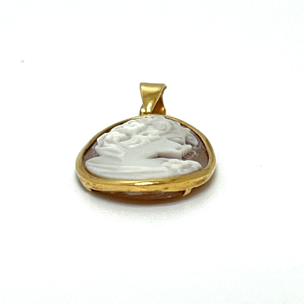 jewelry K18 カメオ アクセサリー ネックレストップ 横顔 ペンダントトップ K18 レディース ゴールド