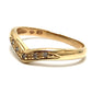 jewelry K9 D0.04ct Accessory Diamond V-shaped Yellow Gold Ring K9 Women's Gold
