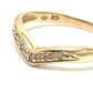 jewelry K9 D0.04ct Accessory Diamond V-shaped Yellow Gold Ring K9 Women's Gold