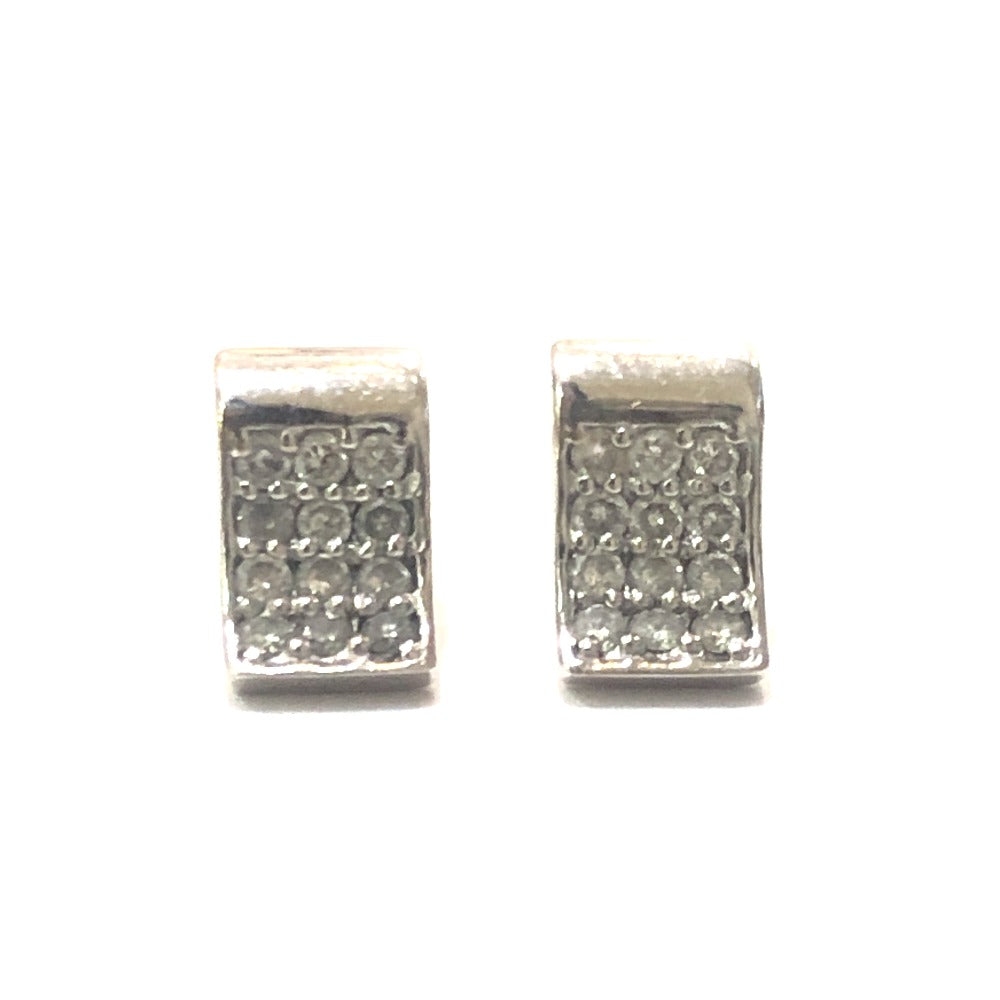 Jewelry K18WG D0.15ct Diamond Mini Design Earrings K18WG Women's Silver